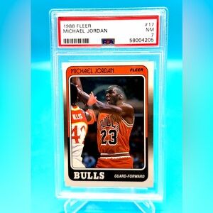 1988-89 Fleer🔥Michael Jordan🔥PSA NM 7 🤩 #17